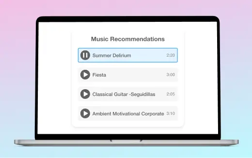 Add music to video feature to enhance video content with background tracks and customizable options.